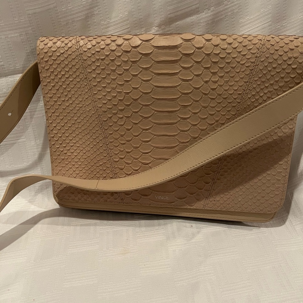 Vince Tan Textured Shoulder Bag